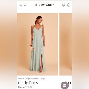Birdie Grey chiffon dress Sage green